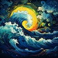 curvy waves background