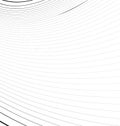 Curvy, waving lines abstract geometry element. Monochrome distorted stripes, random lines pattern