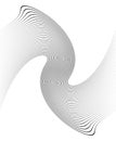 Curvy, waving lines abstract geometry element. Monochrome distorted stripes, random lines pattern