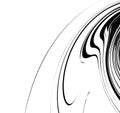 Curvy, waving lines abstract geometry element. Monochrome distorted stripes, random lines pattern