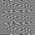 Curvy, waving lines abstract geometry element. Monochrome distorted stripes, random lines pattern