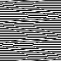 Curvy, waving lines abstract geometry element. Monochrome distorted stripes, random lines pattern
