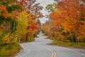 Curvy, Winding Fall Road in Autumn Royalty Free Stock Photo