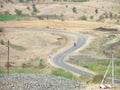 Curvy Zig Zag Road on Hilltop Royalty Free Stock Photo