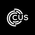 CUS letter logo design on black background. CUS creative initials letter logo concept. CUS letter design