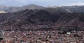 Panoramic view of the beautiful city of Cuscoin Peru, against the backdrop of the Andes Royalty Free Stock Photo