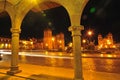 Cusco main square at night with Catholic religious cathedral Royalty Free Stock Photo