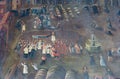 Cusco painting, in color, shows a Catholic procession from the city of Cuzco, Peru, from the 17th century