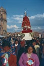Cusco Peru, Catholic procession in the streets of the Virgin Mary of the year 2000 and accompanied by people from Cusco in
