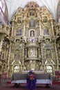 Cusco, Peru - Dec 5, 2022: Altar and interior of the Church of La Compania de Jesus