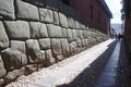 Cusco, Peru - Dec 5, 2022: Hatun Rumiyoc street with Incan twelve angle stone in Cusco, Peru Royalty Free Stock Photo