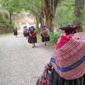 Cusco, Peru - Dec 4, 2022: Weavers from the Cusco Centre for Traditional Textiles Royalty Free Stock Photo