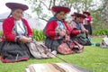 Cusco, Peru - Dec 4, 2022: Weavers from the Cusco Centre for Traditional Textiles Royalty Free Stock Photo