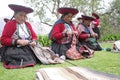Cusco, Peru - Dec 4, 2022: Weavers from the Cusco Centre for Traditional Textiles Royalty Free Stock Photo