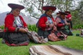 Cusco, Peru - Dec 4, 2022: Weavers from the Cusco Centre for Traditional Textiles Royalty Free Stock Photo