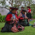 Cusco, Peru - Dec 4, 2022: Weavers from the Cusco Centre for Traditional Textiles Royalty Free Stock Photo