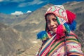 Cusco / Peru - May 29.2008: Portrait of a boy, smiling dressed up in colorful native peruvian costume