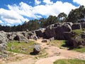 Cusco, Peru - 05 May 2011: Sacsayhuaman, ruins of fortress in Cusco, Inca Empire, Peru