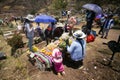 Locals celebrating The Day of the Dead or \'DÃ­a de los Difuntos\' in San Jose de Huancaro Cementery.