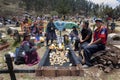 Locals celebrating The Day of the Dead or \'DÃ­a de los Difuntos\' in San Jose de Huancaro Cementery.