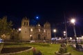 Cusco, Peru, South America, Cathedral of Santo Domingo. Night Views on main square Royalty Free Stock Photo