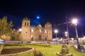 Cusco, Peru, South America, Cathedral of Santo Domingo. Night Views on main square, Plaza de Armas de Royalty Free Stock Photo