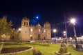 Cusco, Peru, South America, Cathedral of Santo Domingo. Night Views on main square Royalty Free Stock Photo