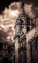 Spanish Colonial La Catedra bell tower in the Plaza De Armas in Cusco, Peru. Royalty Free Stock Photo