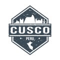 Cusco Peru Travel Stamp Icon Skyline City Design Tourism. Seal Vector Passport.