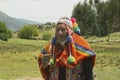 Cusco, PerÃÂº; December 20, 2018, native man, Peruvian elder, in ritual to coca