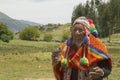 Cusco, PerÃÂº; December 20, 2018, native man, Peruvian elder, in ritual to coca