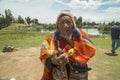 Cusco, PerÃÂº; December 20, 2018, native man, Peruvian elder, in ritual to coca