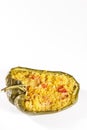 Cuscus, oven-roasted green pepper stuffed with couscous with vegetables