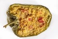 Cuscus, oven-roasted green pepper stuffed with couscous with vegetables