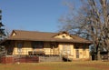 Cushing TX - January 19, 2025: Historic Train Depot Building in Cushing TX Royalty Free Stock Photo