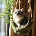 Cushioned cat hammock for windowsill