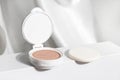 cusion primer powder of foundation cream with compact, product container cosmetic makeup mockup on white Royalty Free Stock Photo