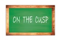 ON  THE  CUSP text written on green school board Royalty Free Stock Photo