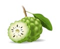 Custard apple whole and half