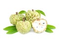 Custard apples on a white background.