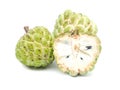 Custard apples on a white background.