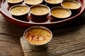 Custard Creme Caramel Flan dessert bain marie Royalty Free Stock Photo