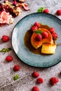 Custard creme caramel flan dessert Royalty Free Stock Photo