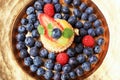 Custard filled vol-au-vent with fruit Royalty Free Stock Photo
