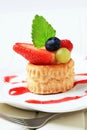 Custard filled vol-au-vent with fruit Royalty Free Stock Photo