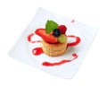 Custard filled vol-au-vent with fruit Royalty Free Stock Photo