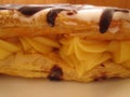 Custard Slice With Chocolate Webbing.