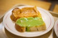 Custard Toast in dish, Thai dessert