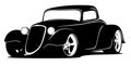 Custom American Black Hot Rod Car Isolated Vector Illustration Royalty Free Stock Photo