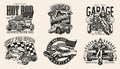 Custom american cars vintage logos